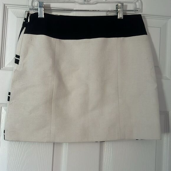 Tibi Black and White Mini Skirt - 100% Cotton - NEW Lined Skirt - Size 4 - Picture 2 of 6